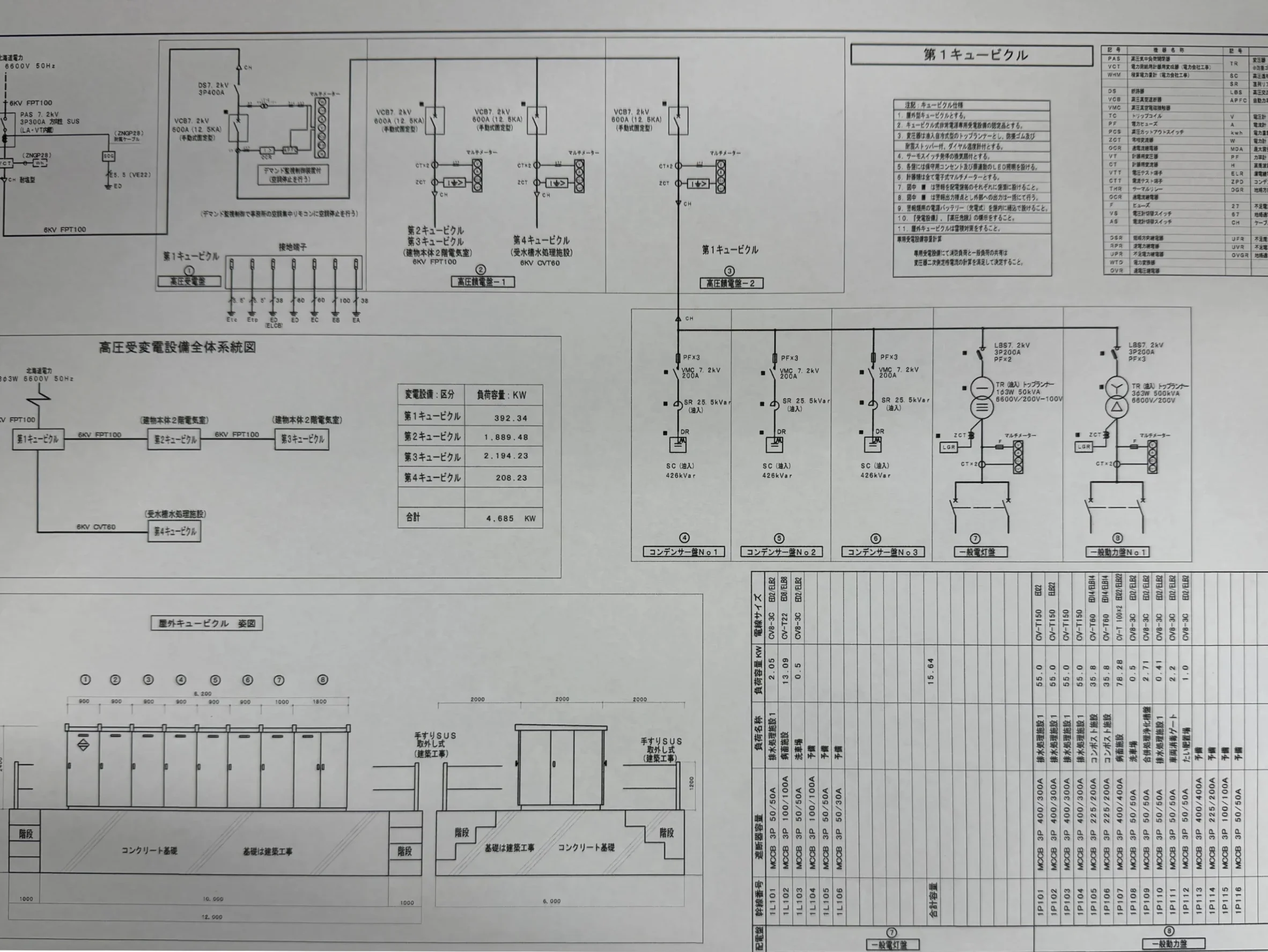設計図３｜高圧受変電設備キュービクル電柱PAS一貫施工｜㈱サカエ電気工業