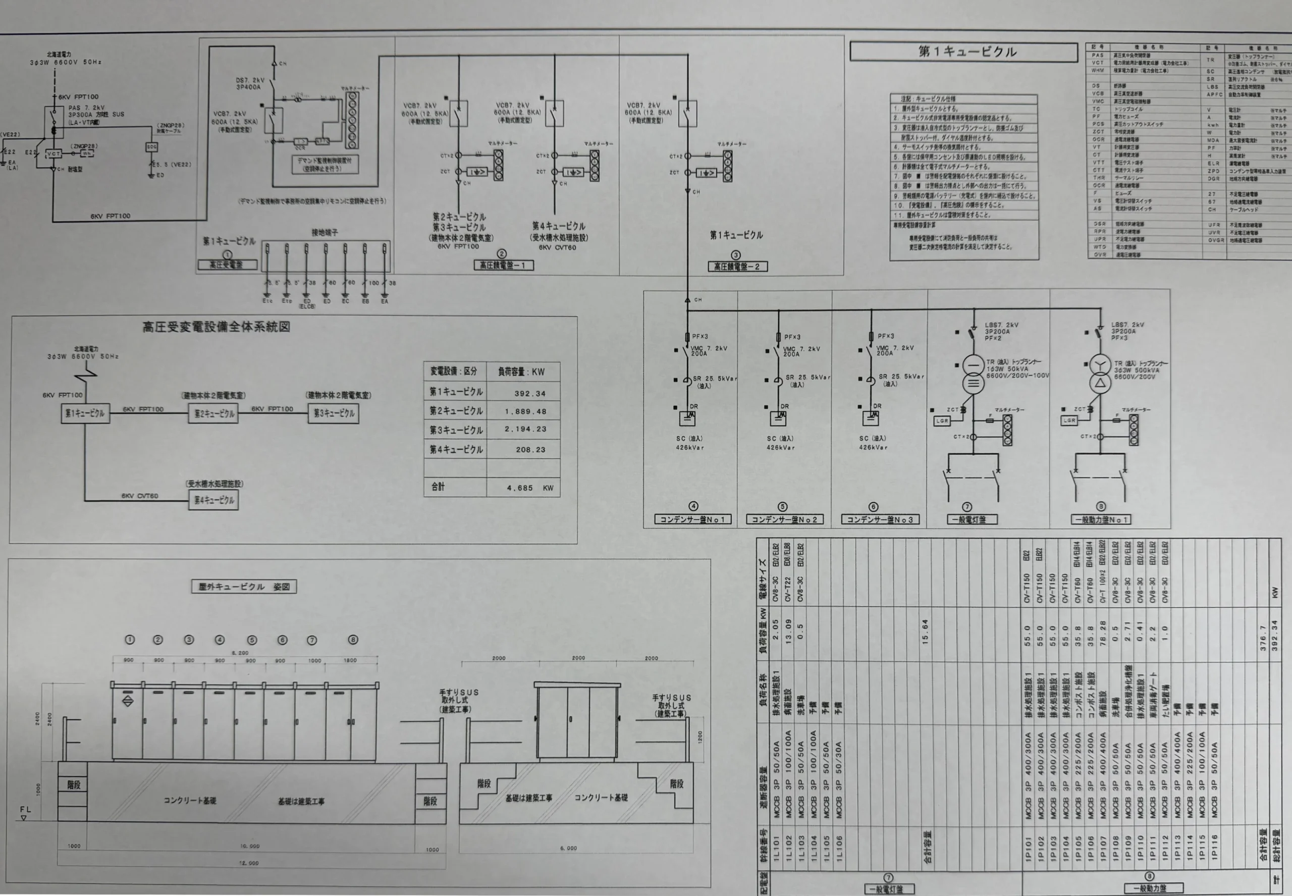 設計図３｜高圧受変電設備キュービクル電柱PAS一貫施工｜㈱サカエ電気工業